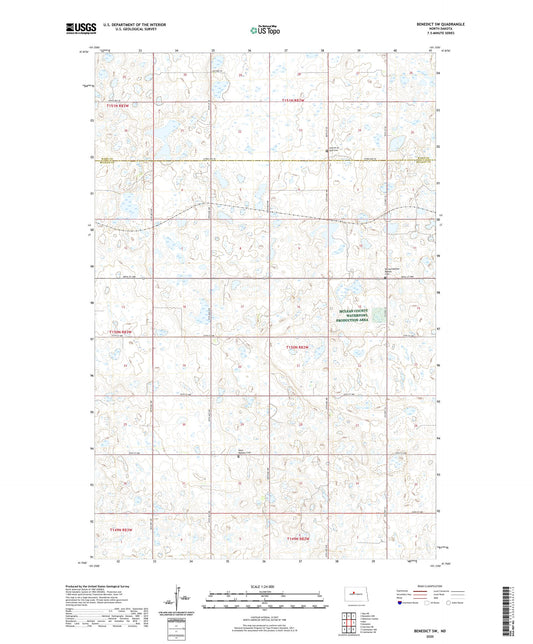 Benedict SW North Dakota US Topo Map Image