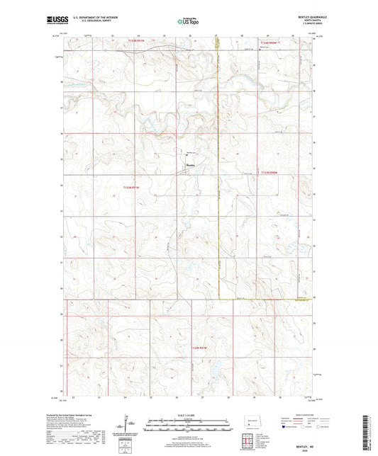 Bentley North Dakota US Topo Map Image