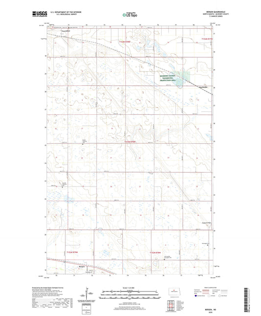 Bergen North Dakota US Topo Map Image