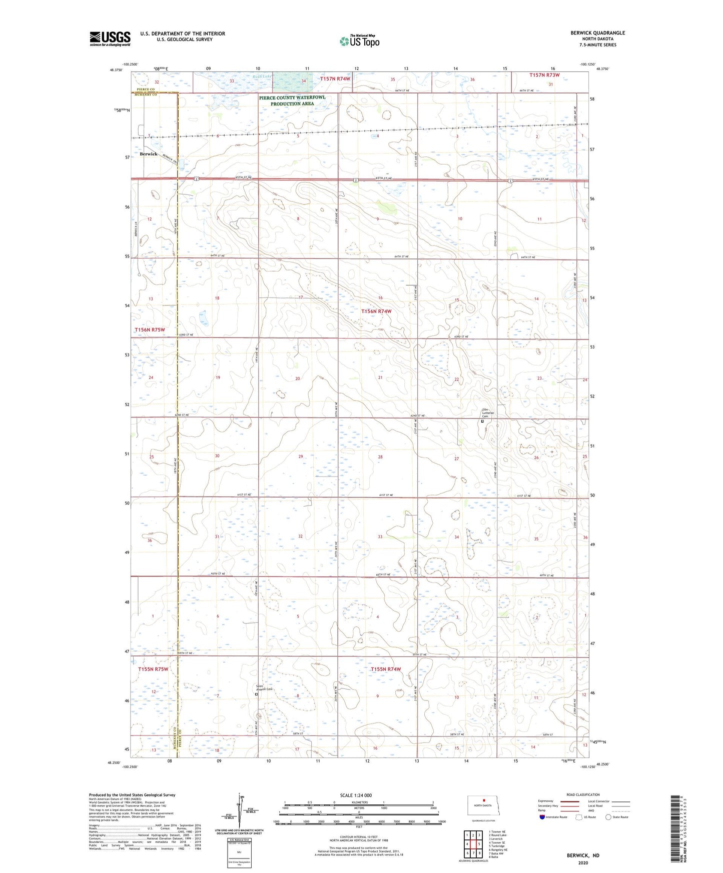 Berwick North Dakota US Topo Map Image