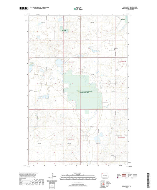Big Meadow North Dakota US Topo Map Image