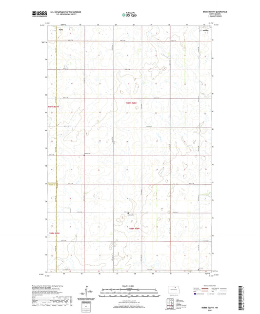 Bisbee South North Dakota US Topo Map Image