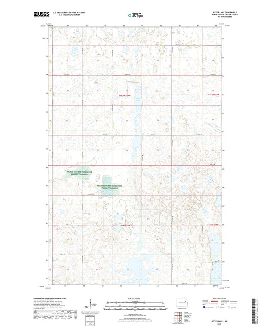 Bitter Lake North Dakota US Topo Map Image