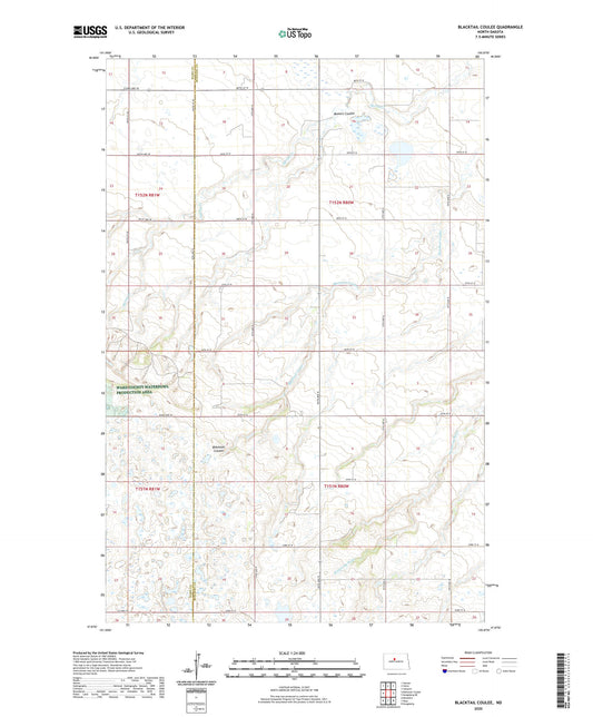 Blacktail Coulee North Dakota US Topo Map Image