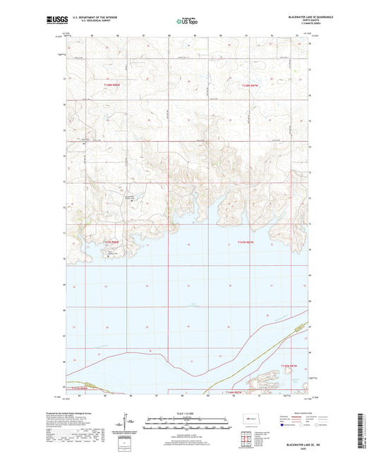 Blackwater Lake SE North Dakota US Topo Map Image