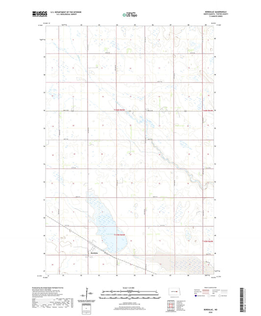 Bordulac North Dakota US Topo Map Image