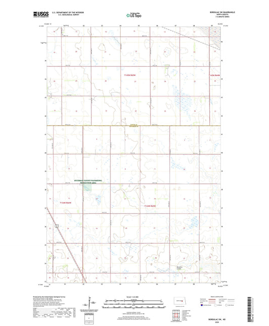 Bordulac SW North Dakota US Topo Map Image