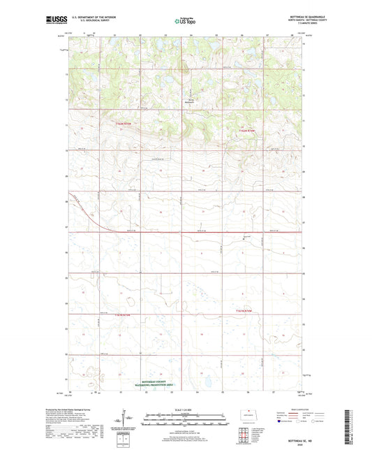 Bottineau SE North Dakota US Topo Map Image