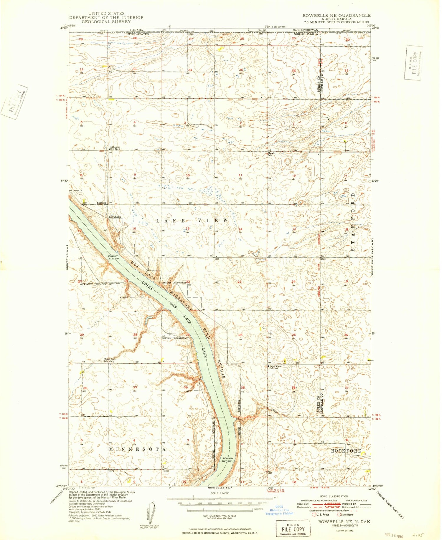 Classic USGS Bowbells NE North Dakota 7.5'x7.5' Topo Map Image