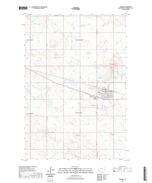 Bowman North Dakota US Topo Map Image