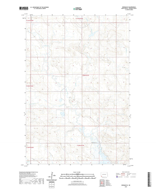 Bowman SE North Dakota US Topo Map Image