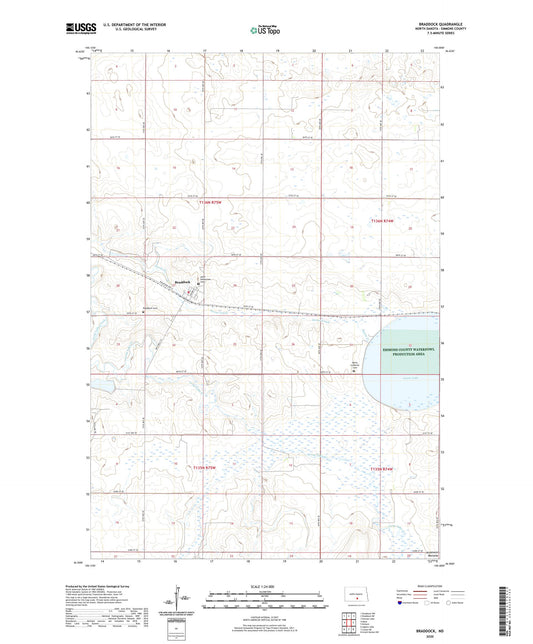 Braddock North Dakota US Topo Map Image