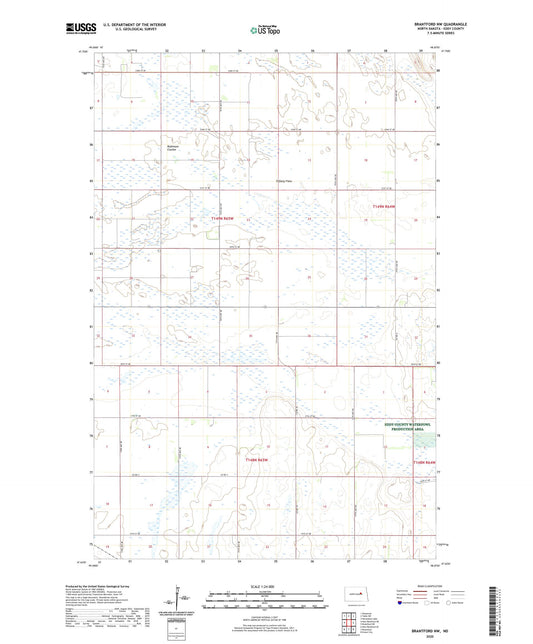 Brantford NW North Dakota US Topo Map Image