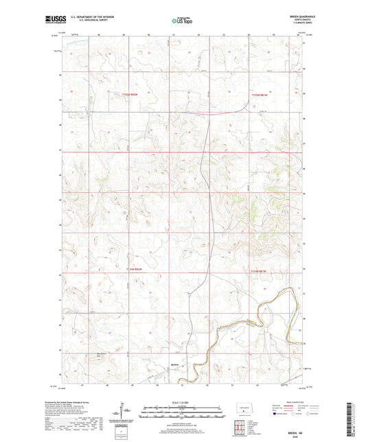 Breien North Dakota US Topo Map Image