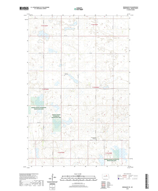 Brinsmade SW North Dakota US Topo Map Image