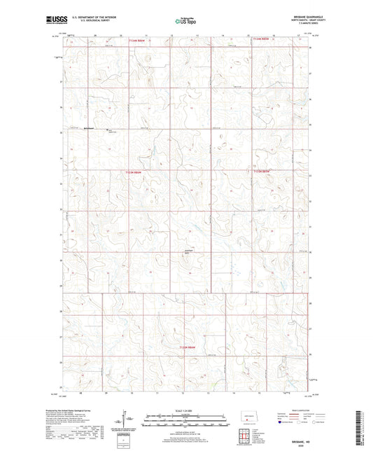 Brisbane North Dakota US Topo Map Image