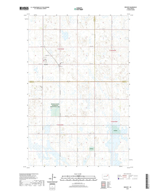 Brocket North Dakota US Topo Map Image