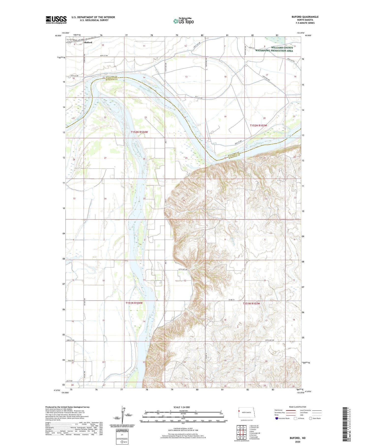 Buford North Dakota US Topo Map Image