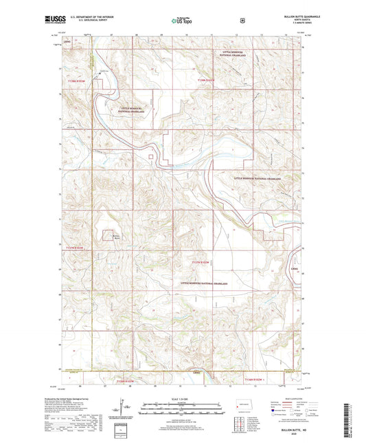 Bullion Butte North Dakota US Topo Map Image