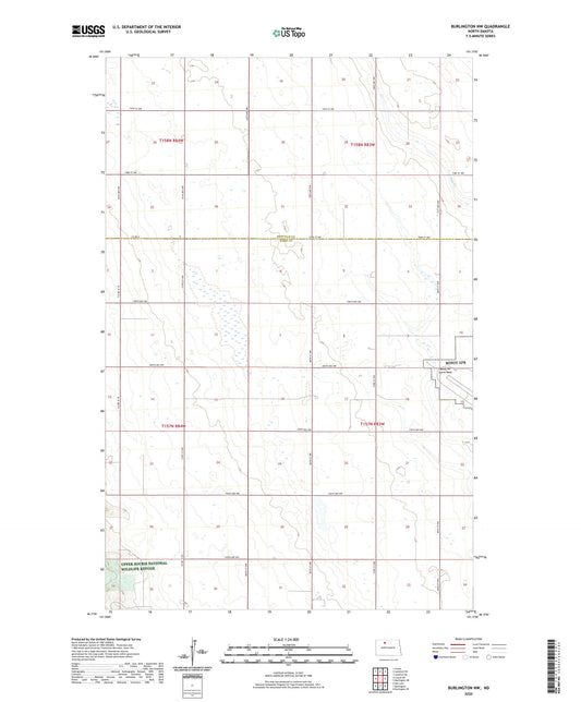 Burlington NW North Dakota US Topo Map Image