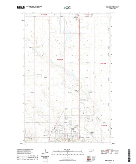 Burlington SE North Dakota US Topo Map Image