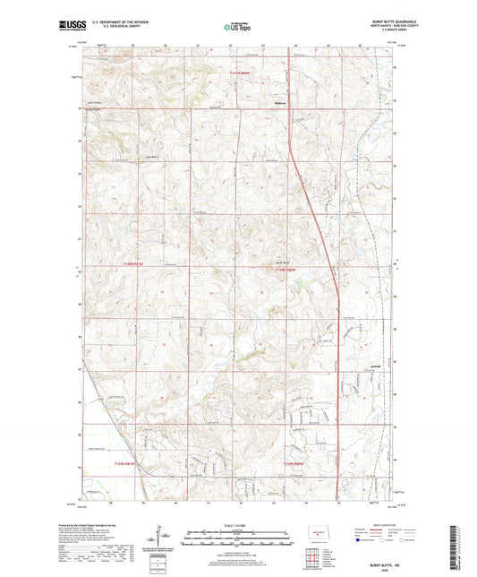 Burnt Butte North Dakota US Topo Map Image