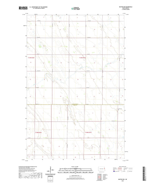 Buxton NW North Dakota US Topo Map Image