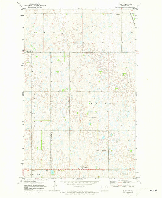 Classic USGS Calio North Dakota 7.5'x7.5' Topo Map Image