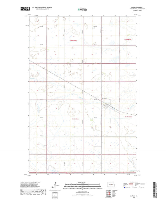 Cathay North Dakota US Topo Map Image