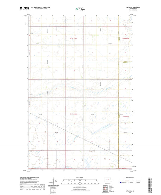 Cathay SE North Dakota US Topo Map Image
