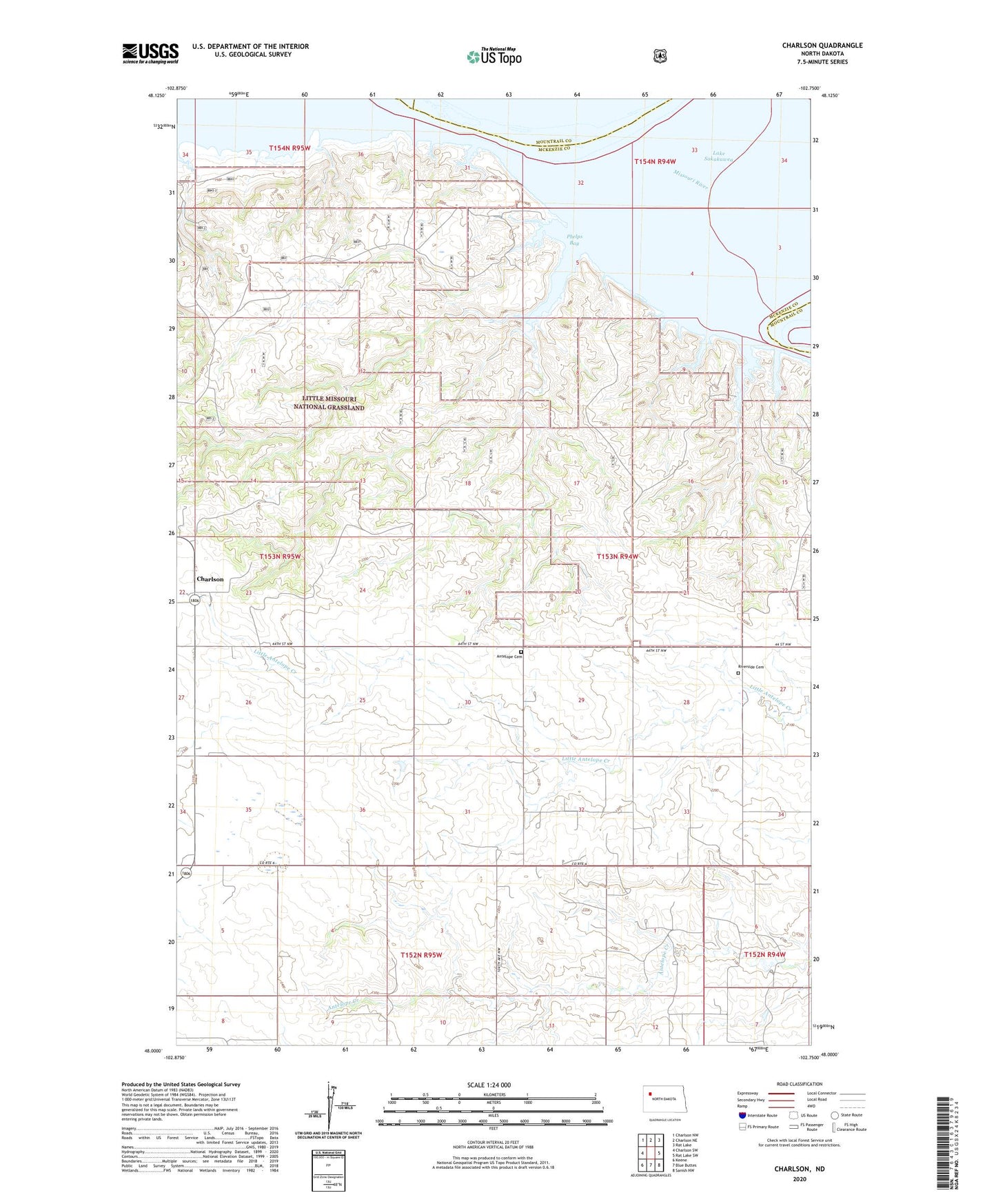 Charlson North Dakota US Topo Map Image