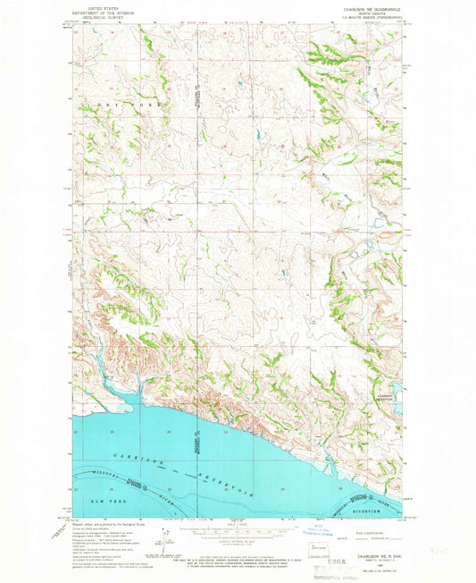 Classic USGS Charlson NE North Dakota 7.5'x7.5' Topo Map Image