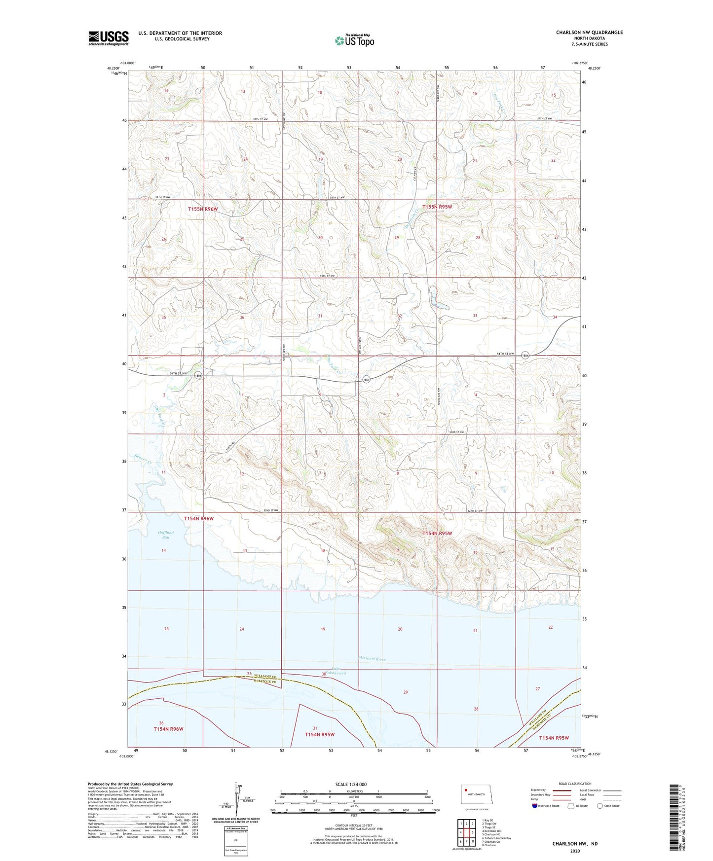 Charlson NW North Dakota US Topo Map Image