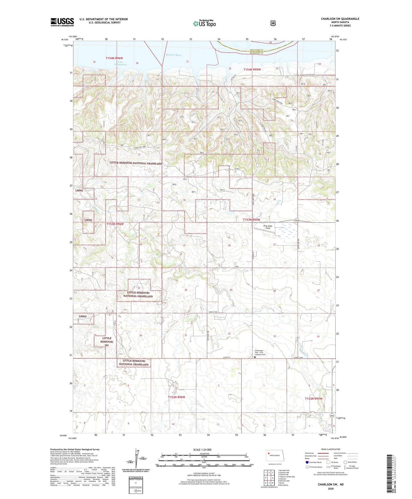 Charlson SW North Dakota US Topo Map Image