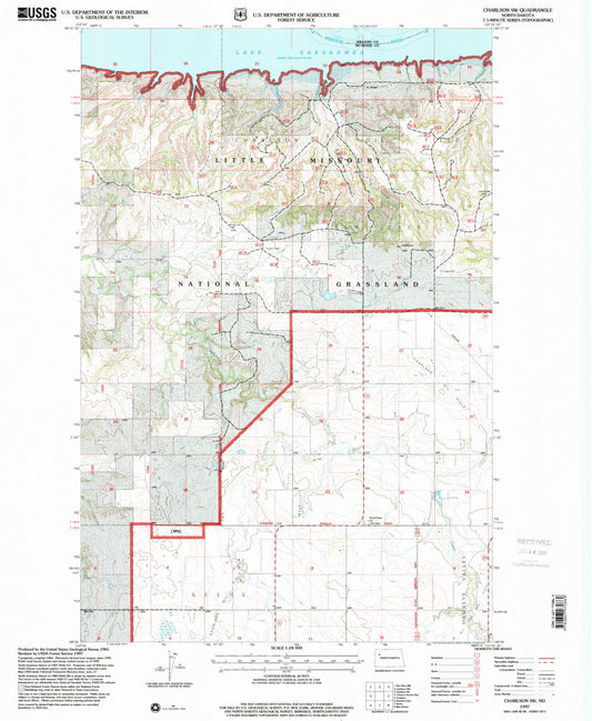 Classic USGS Charlson SW North Dakota 7.5'x7.5' Topo Map Image