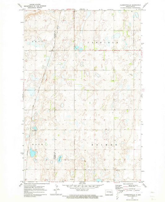 Classic USGS Clementsville North Dakota 7.5'x7.5' Topo Map Image