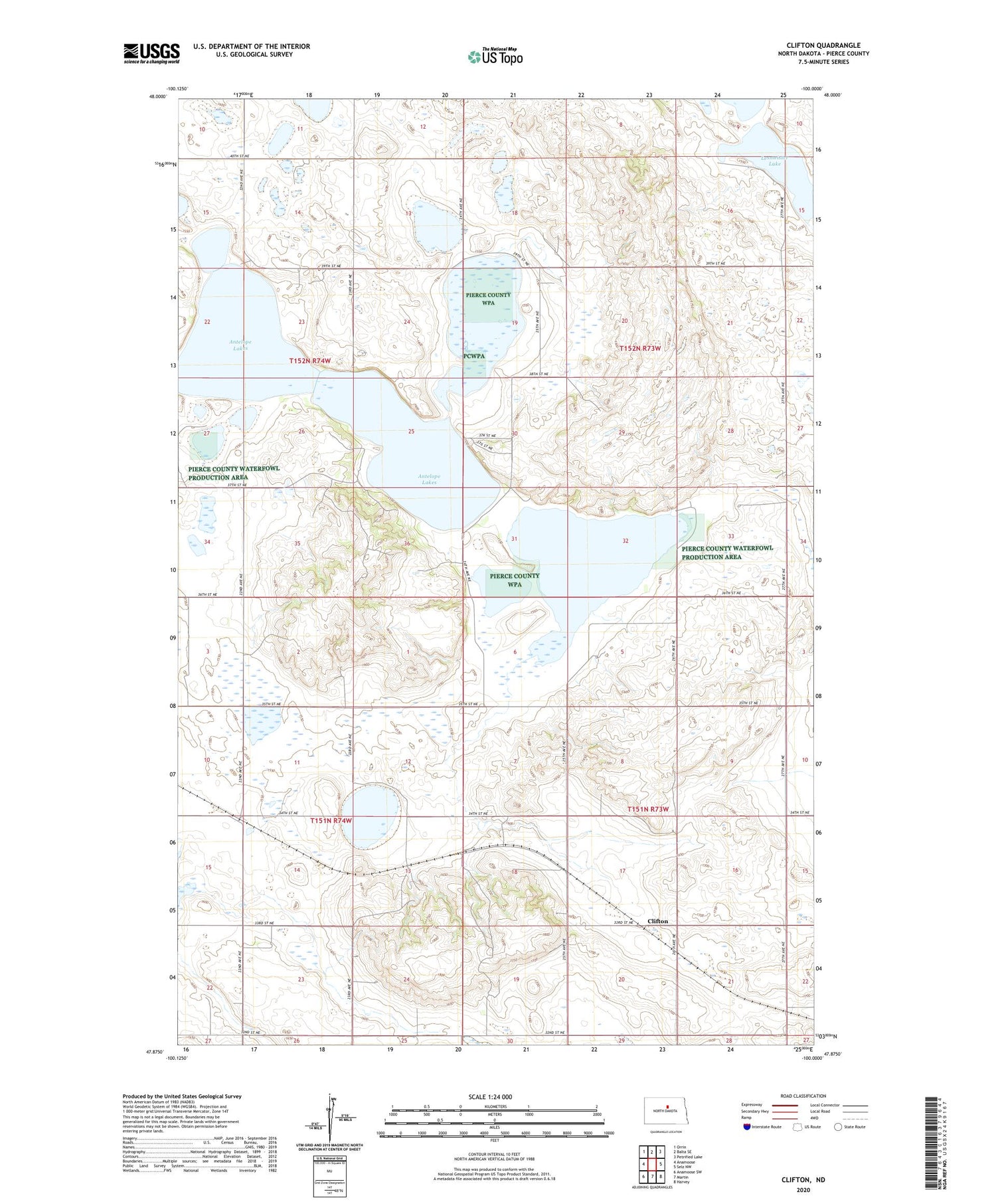 Clifton North Dakota US Topo Map Image