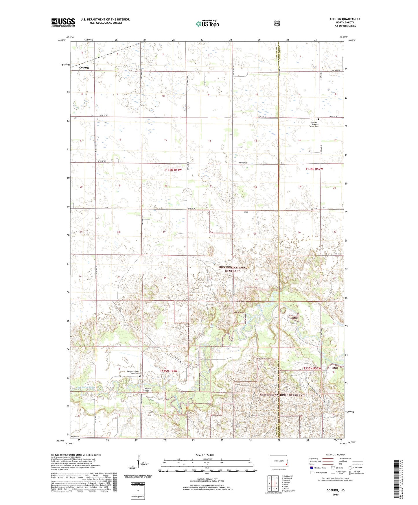Coburn North Dakota US Topo Map Image
