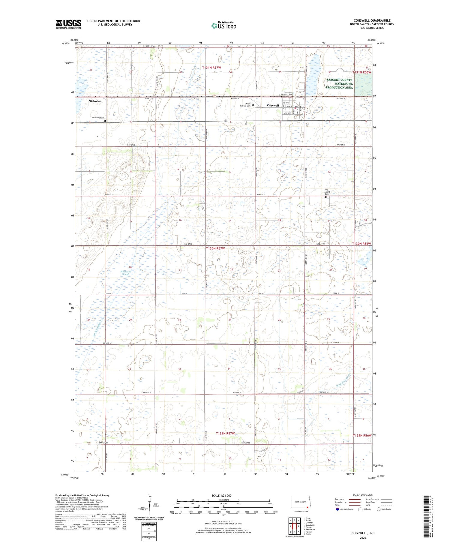 Cogswell North Dakota US Topo Map Image