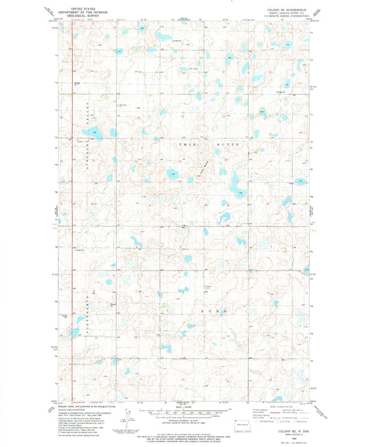 Classic USGS Colgan SE North Dakota 7.5'x7.5' Topo Map Image