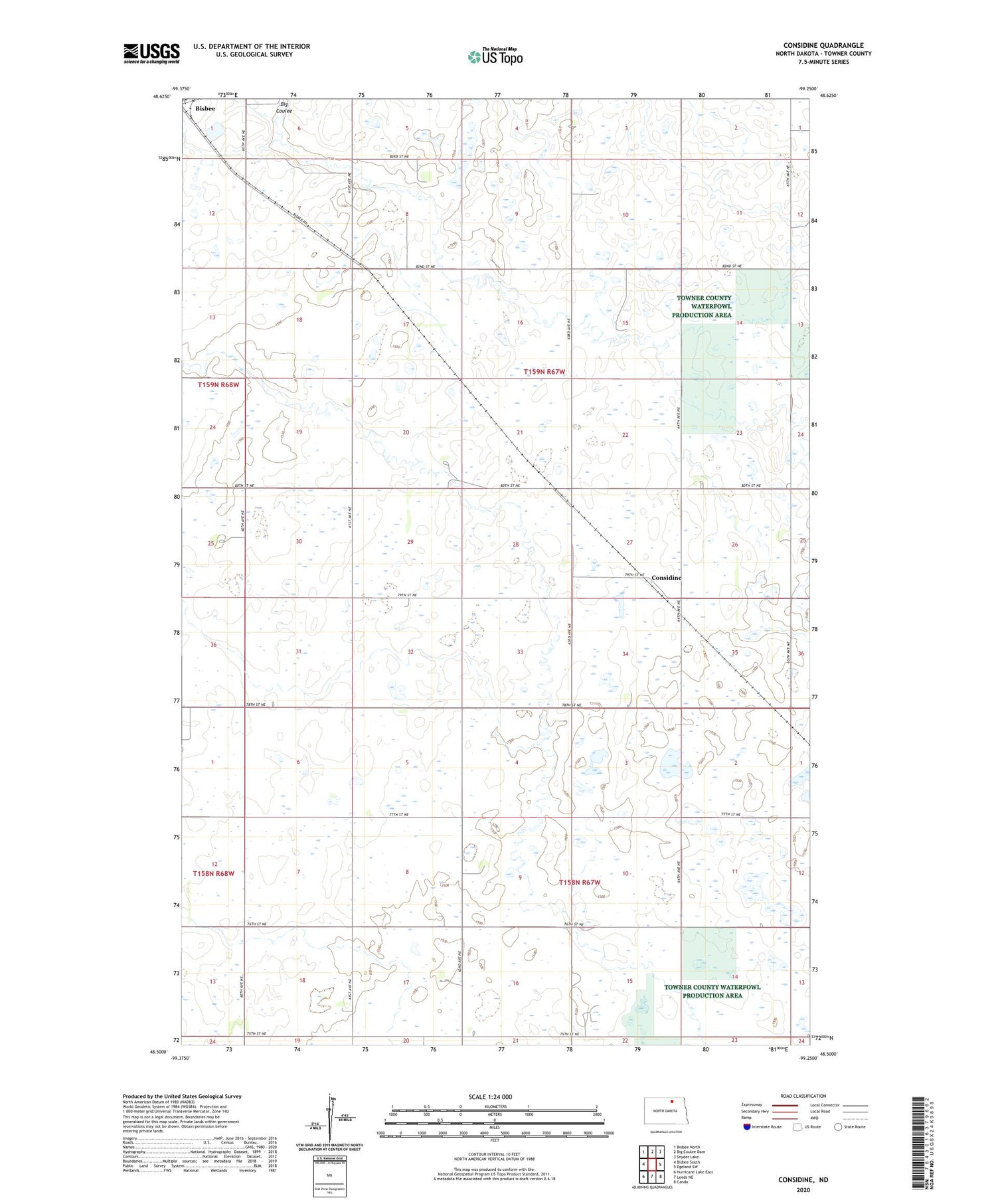 Considine North Dakota US Topo Map Image