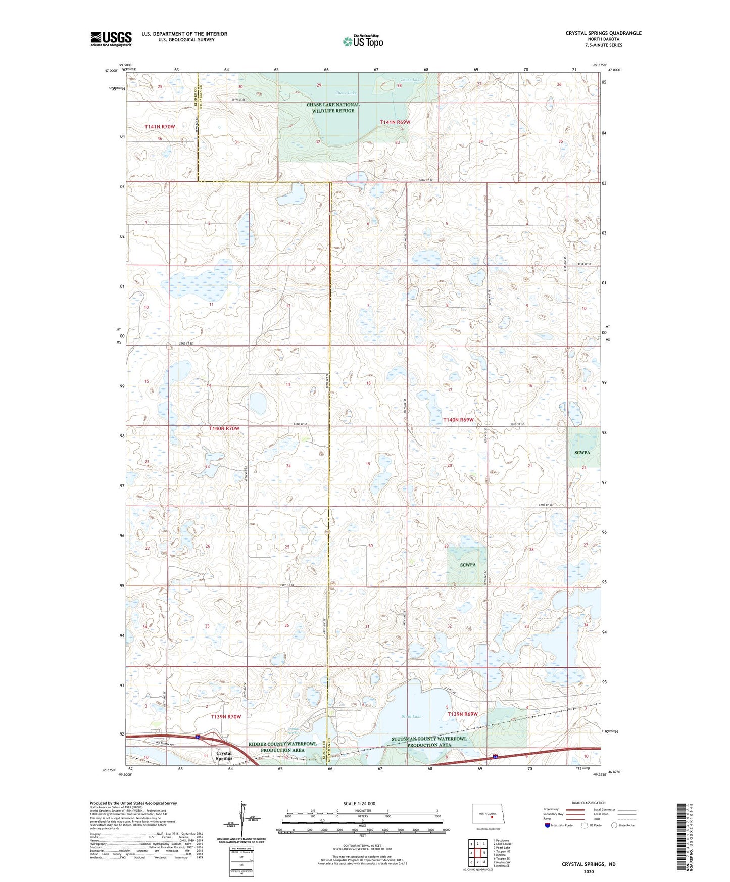 Crystal Springs North Dakota US Topo Map Image