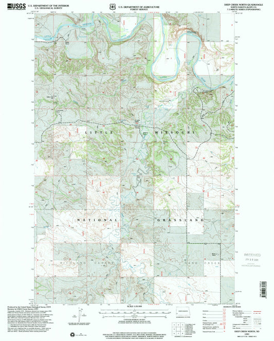 Classic USGS Deep Creek North North Dakota 7.5'x7.5' Topo Map Image