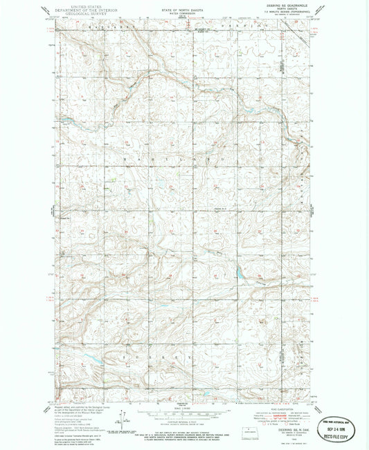Classic USGS Deering North Dakota 7.5'x7.5' Topo Map Image