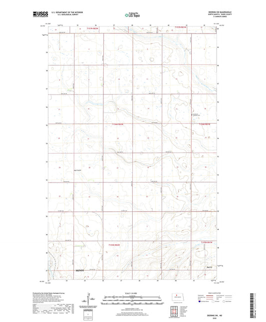 Deering SW North Dakota US Topo Map Image