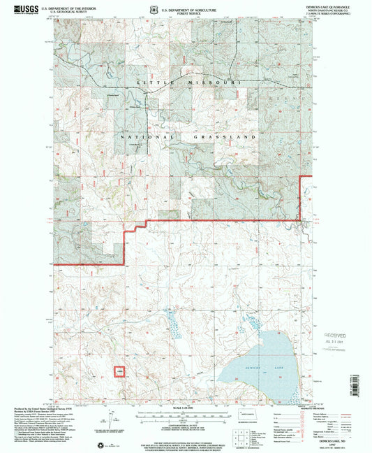 Classic USGS Demicks Lake North Dakota 7.5'x7.5' Topo Map Image