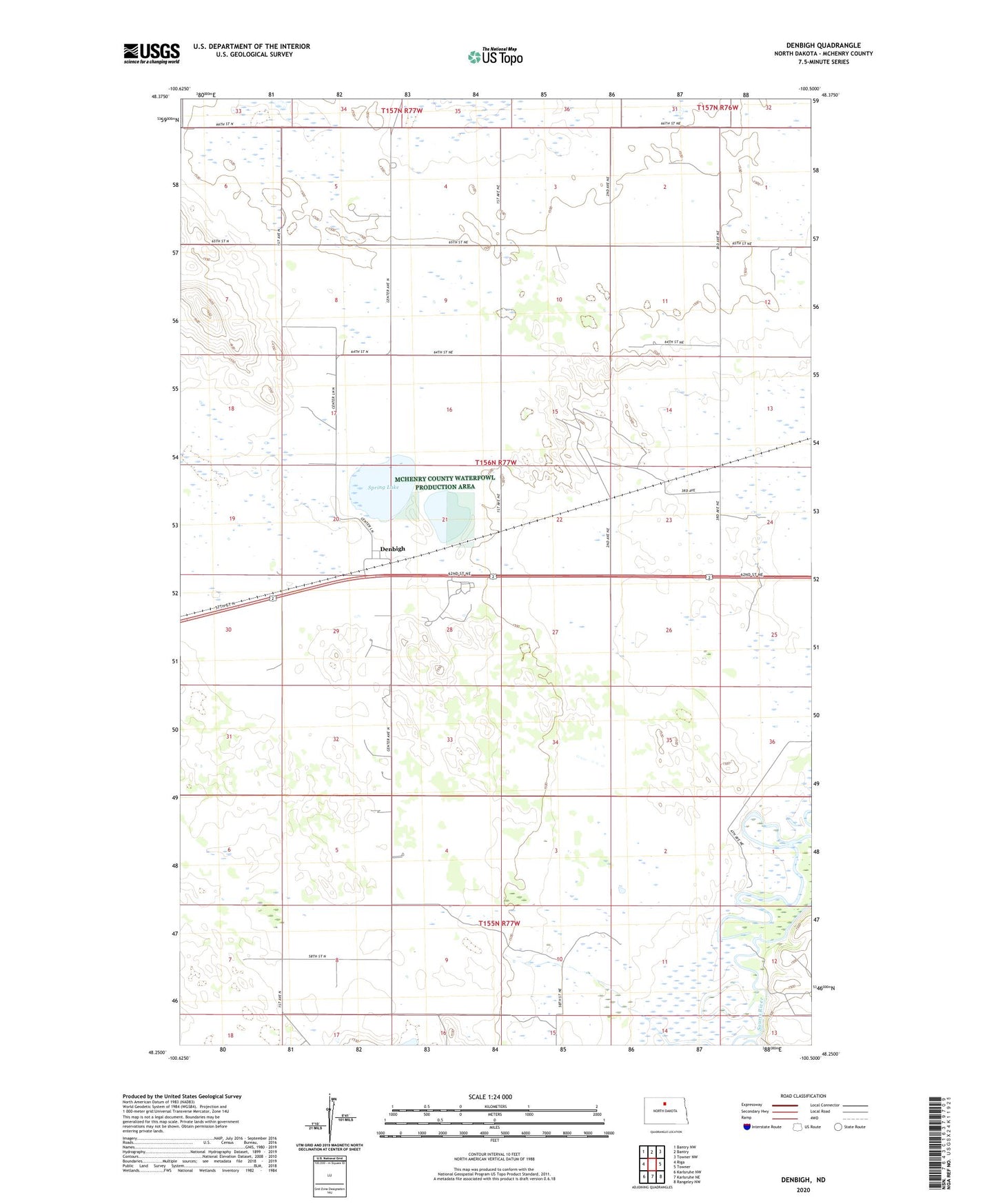 Denbigh North Dakota US Topo Map Image