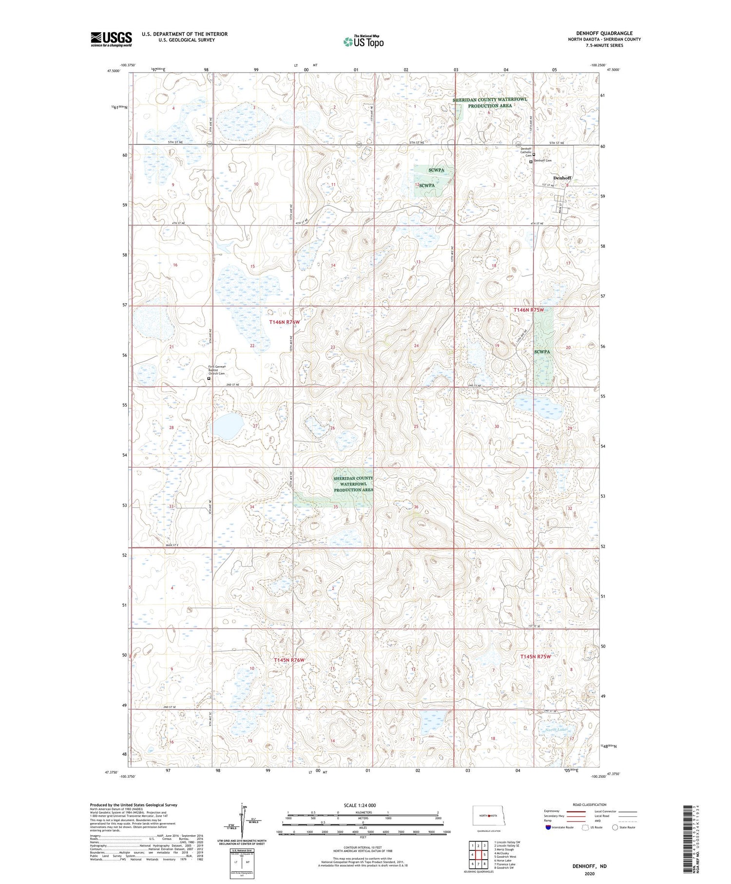 Denhoff North Dakota US Topo Map Image