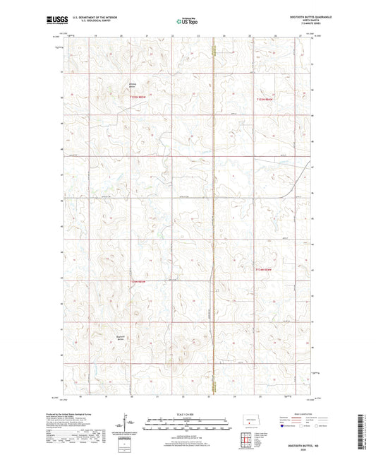 Dogtooth Buttes North Dakota US Topo Map Image