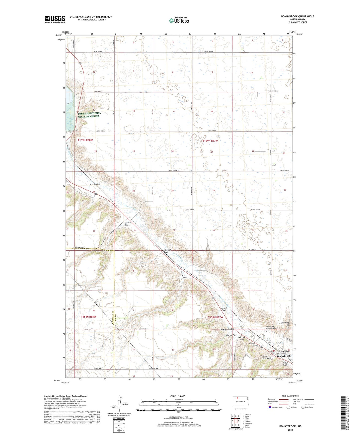 Donnybrook North Dakota US Topo Map Image